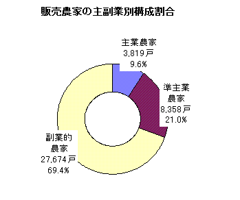 販売農家の主副業別構成割合