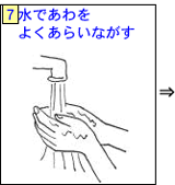 水であわをよくあらいながす