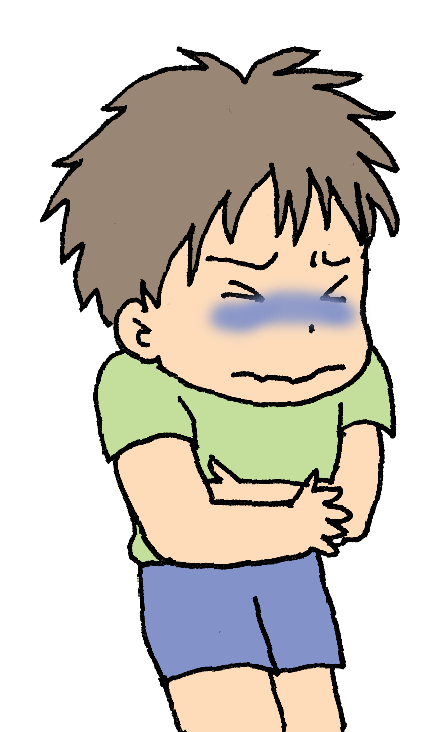 おなかが痛い子の絵