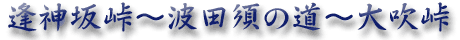 逢神坂峠~波田須の道~大吹峠