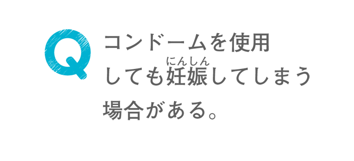 コンドームを使用しても妊娠してしまう場合がある。