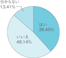 はい38.45% いいえ48.14% 分からない13.41%