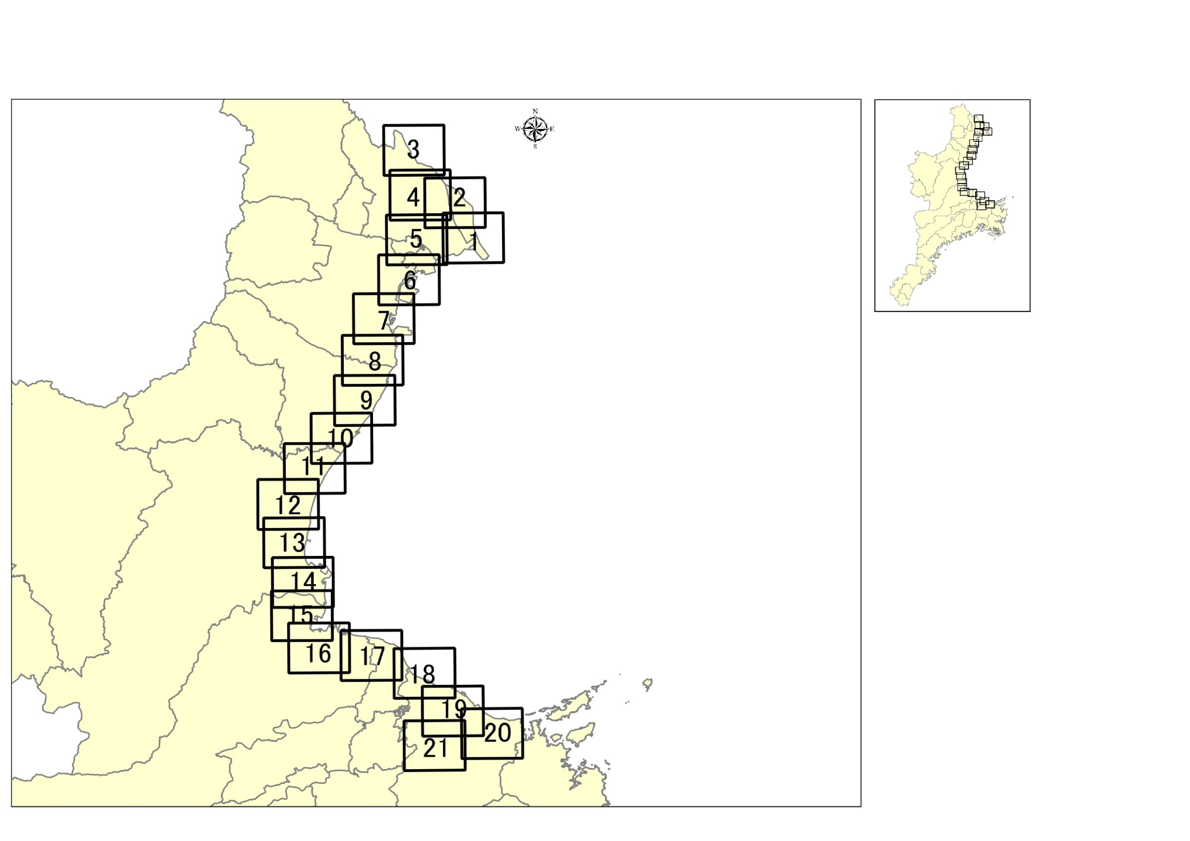 高潮浸水想定区域図（浸水継続時間）（索引図）