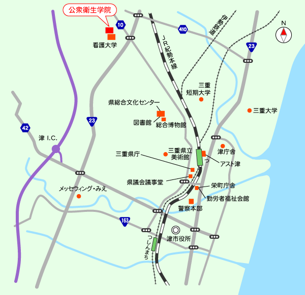 公衆衛生学院周辺地図